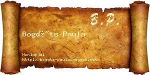 Bogáts Paula névjegykártya